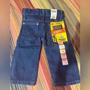 Toddler Wrangler blue jeans.